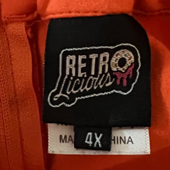 Retrolicious Women's 4XL Orange A-line Skirt - Picture 4 of 5